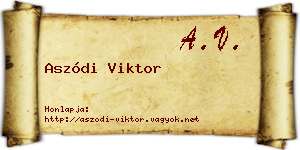 Aszódi Viktor névjegykártya