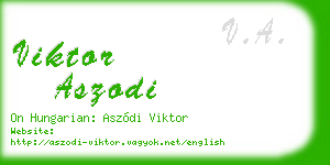 viktor aszodi business card